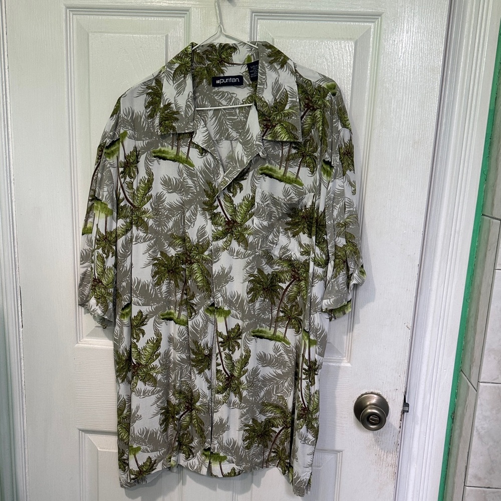 Tropical Palm Hawaiian Print Men's Shirt